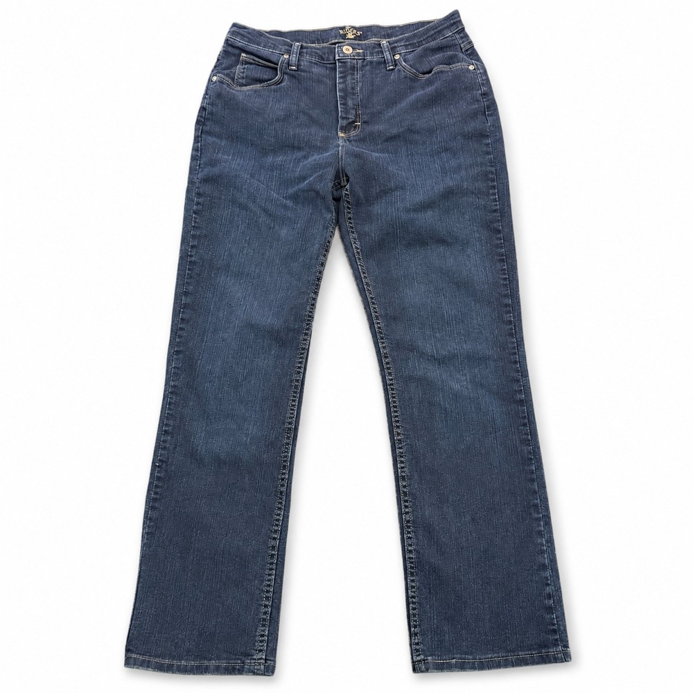 Riders by Lee Womens 14M Straight Leg Jeans Dark Wash Blue Mid Rise Stretch